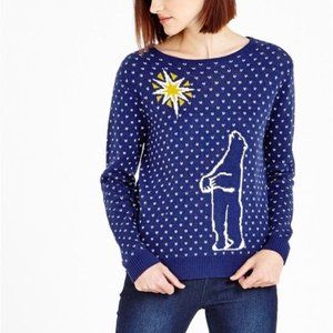LOUCHE INUKA INTARSIA POLAR BEAR STAR SWEATER